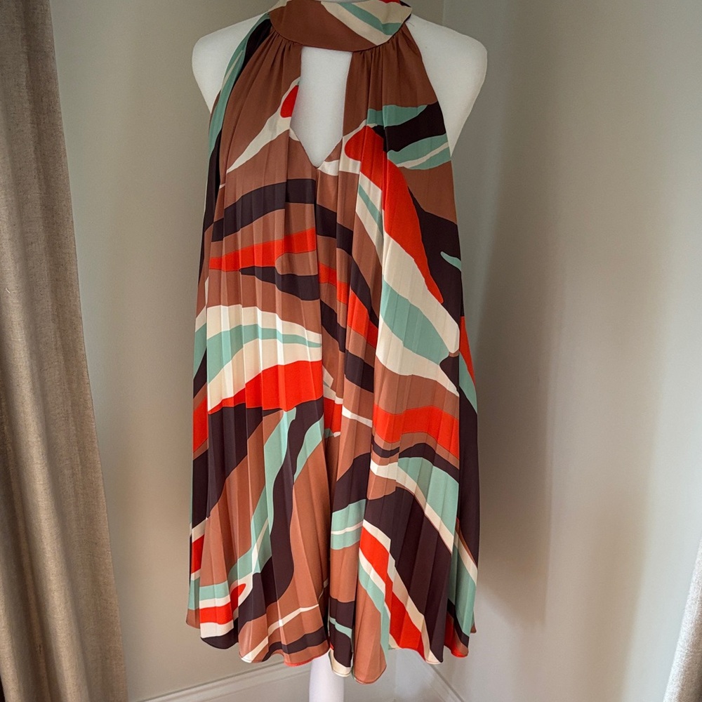 Hutch Vibrant Orange and Brown Dress